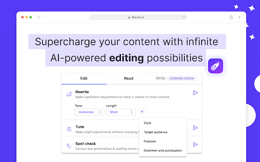 Wonder AI - Your GPT writing assistant