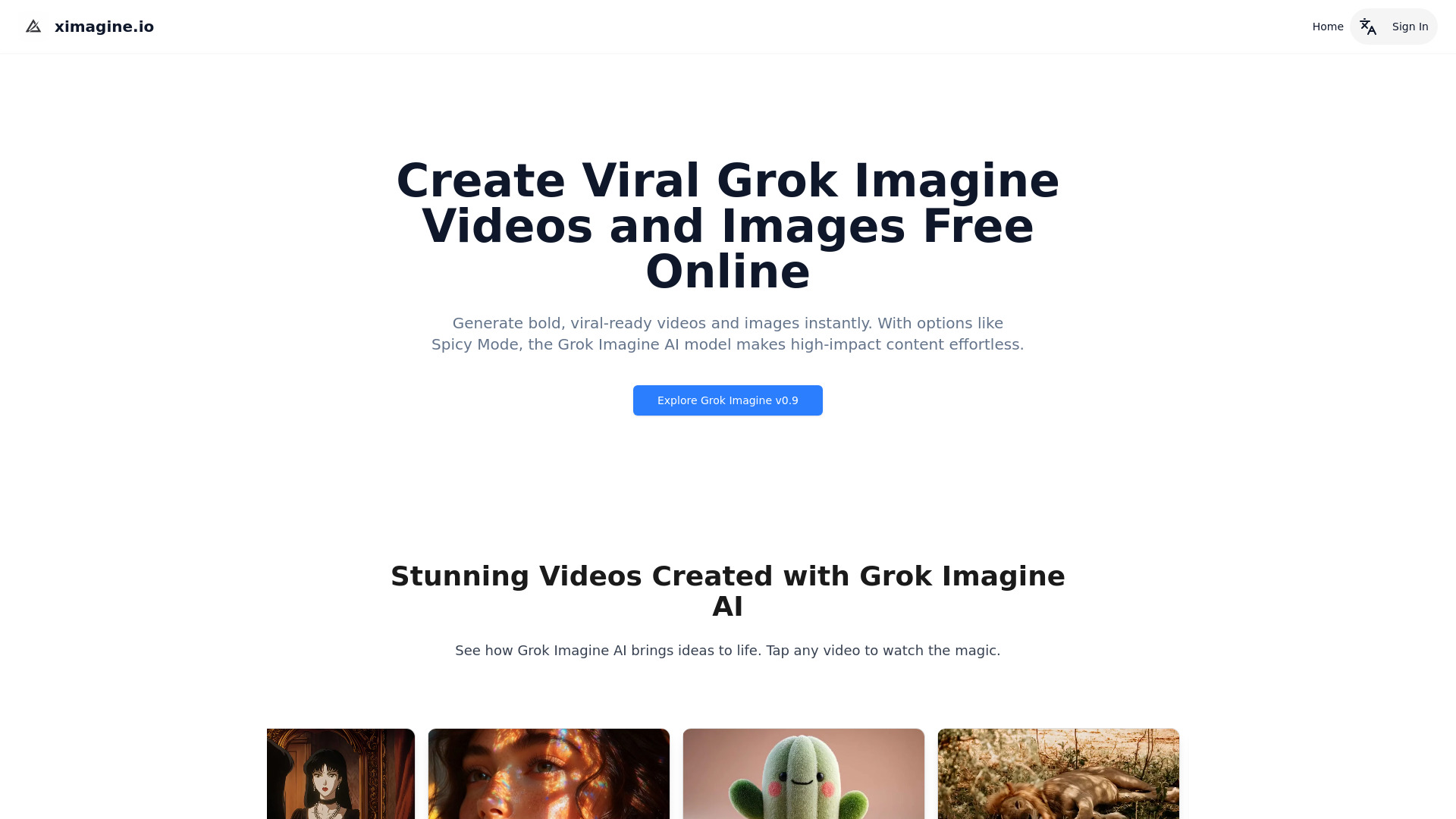 XImagine.io: Generador de vídeos Grok Imagine gratuito