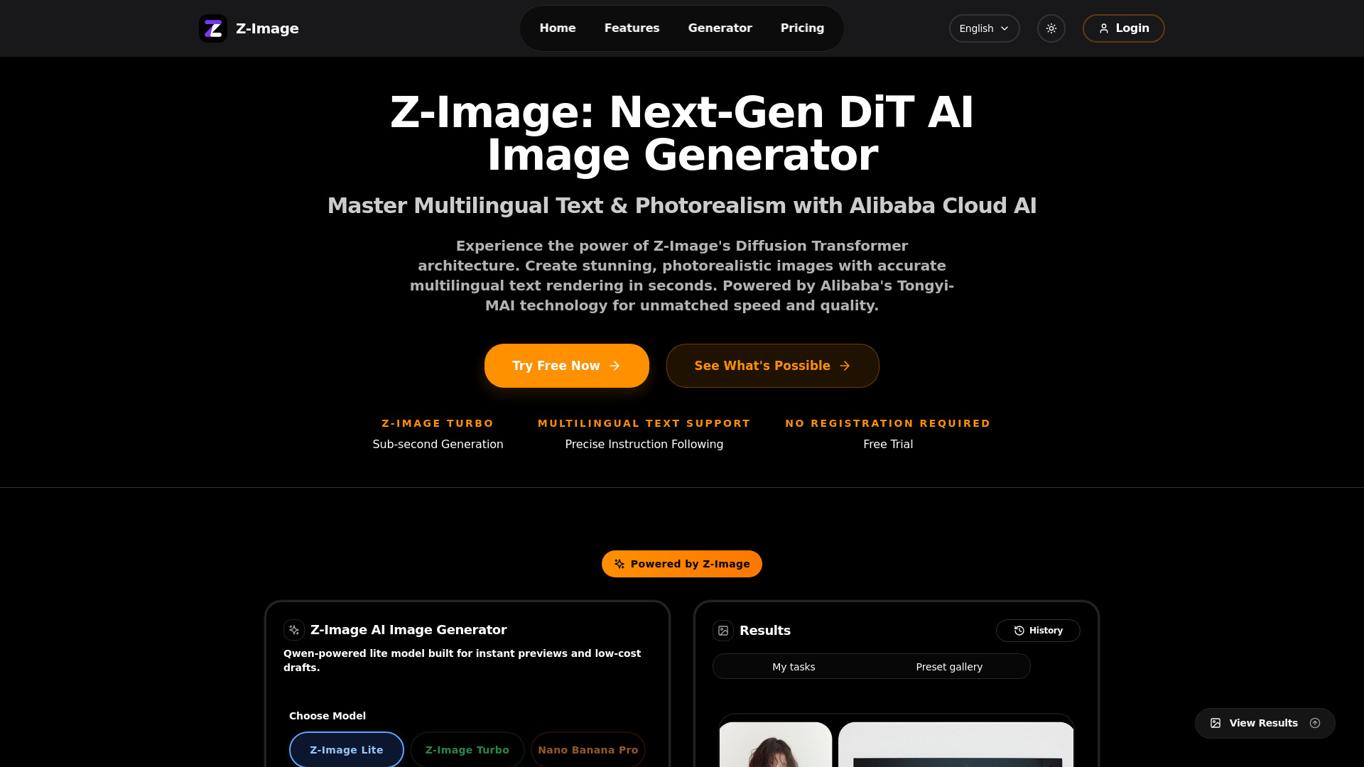 Z-Image - DiT AI Image Generator | 4K Photos in Milliseconds