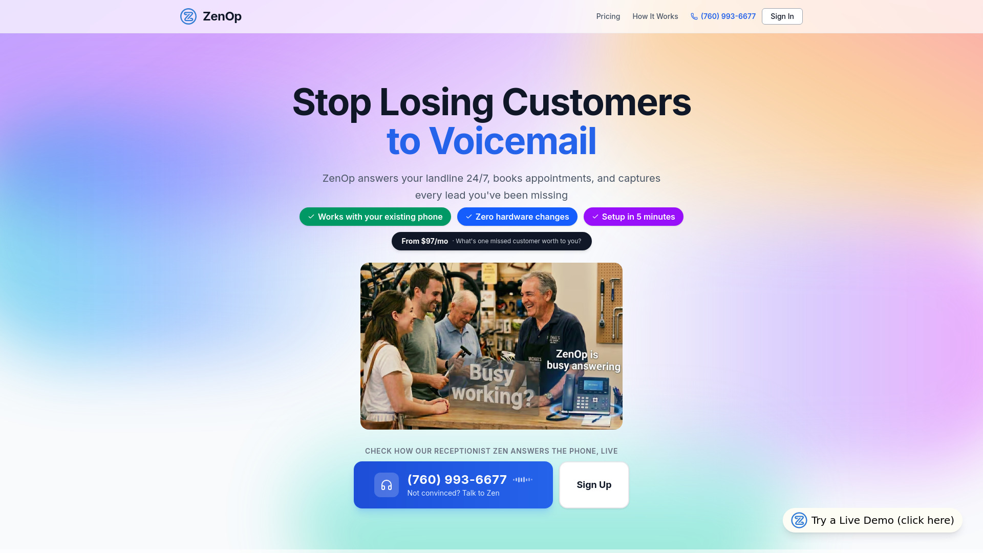 Recepcionista ZenOp Ai