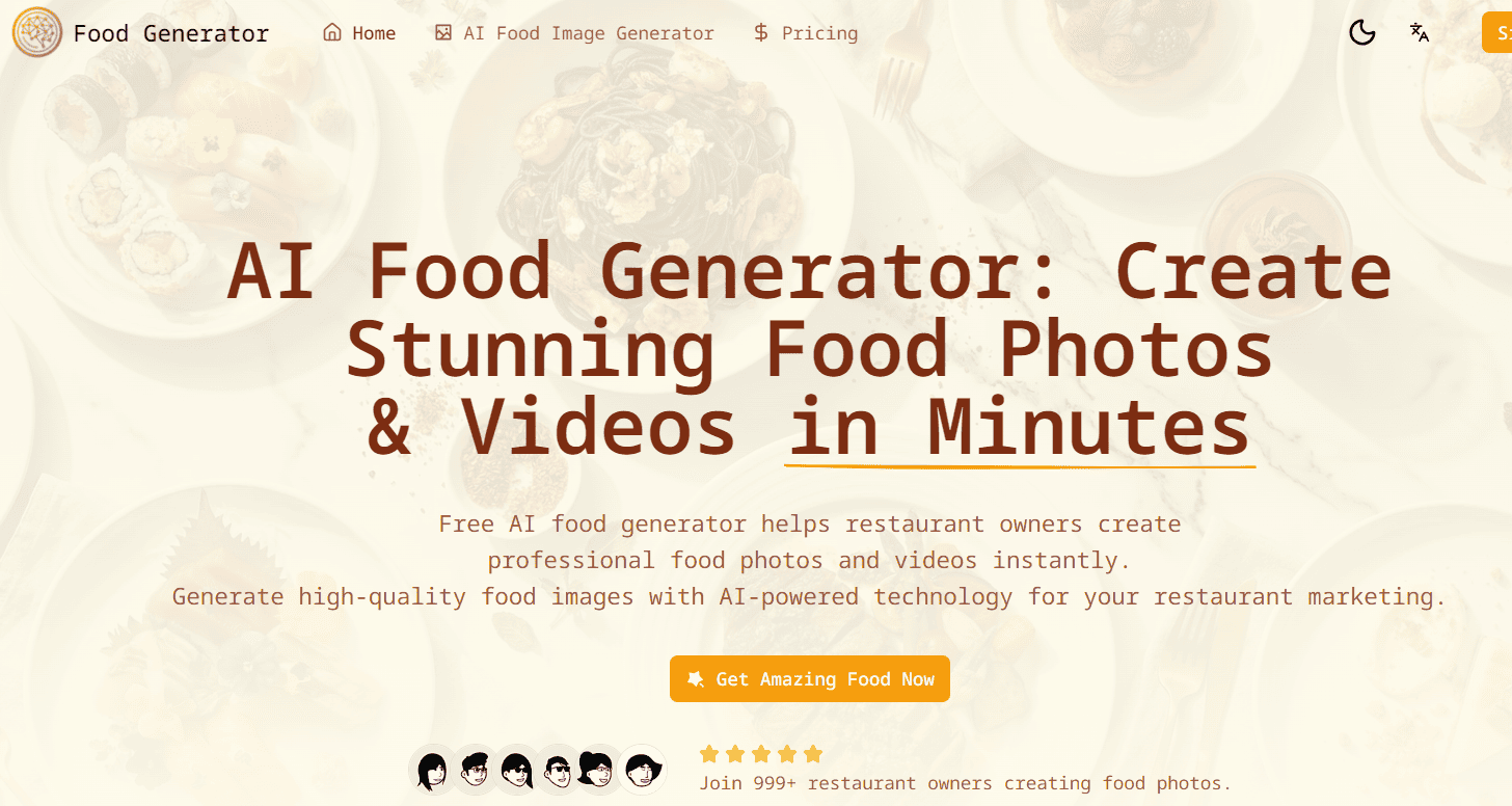 AI Food Image Generator for Restaurant Photography