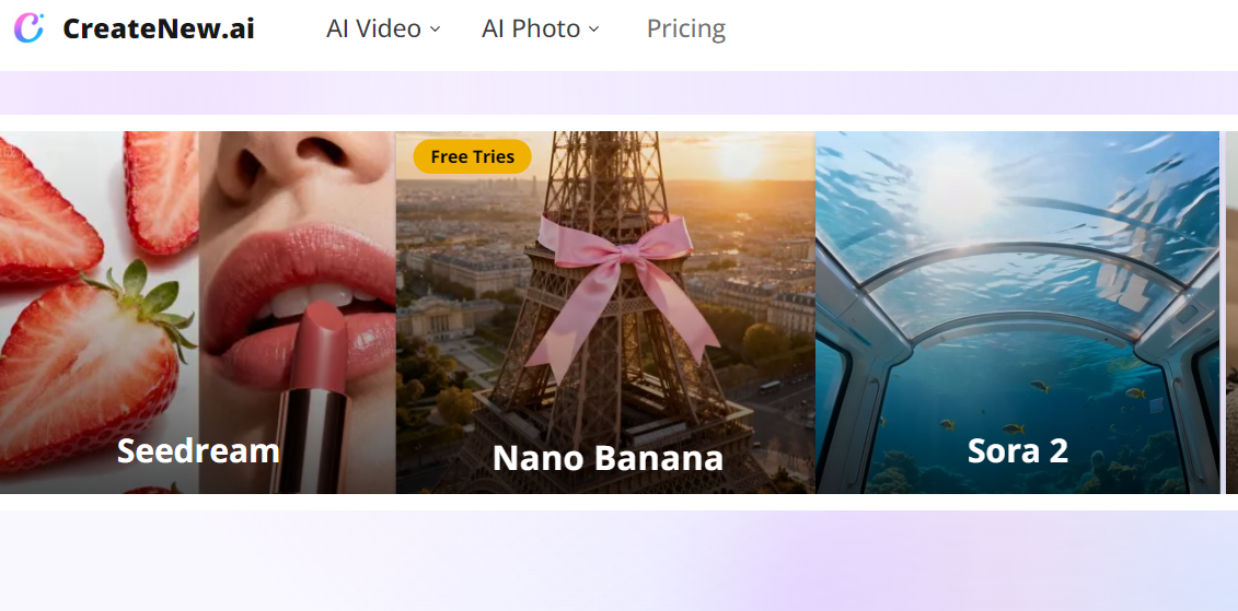 CreateNew AI – 免費人工智能視頻、圖像和創意效果生成器
