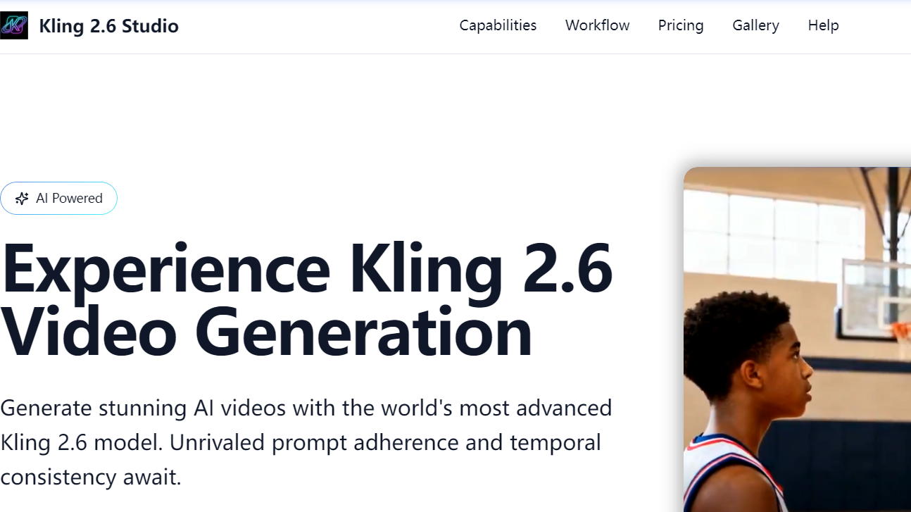 Estudio de IA Kling 2.6