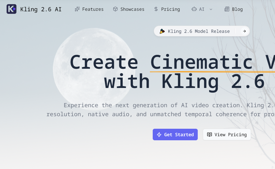 Kling 2.6 AI視頻生成器