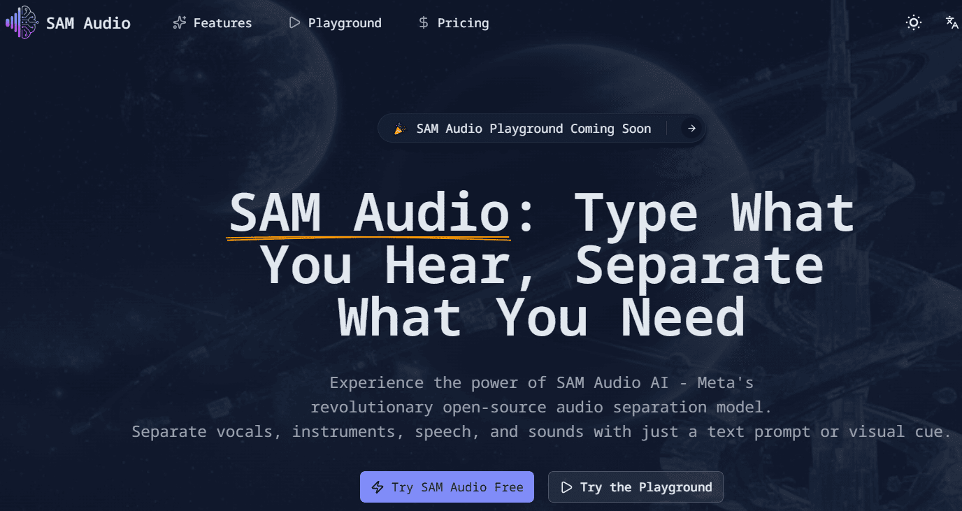SAM Audio - Online AI Audio Separation Playground