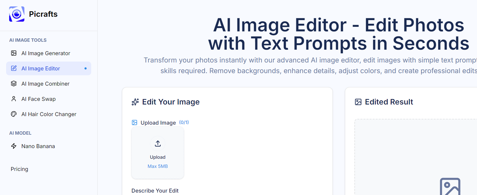 AI Image Editor - Edit Photos with Text Prompts in Seconds