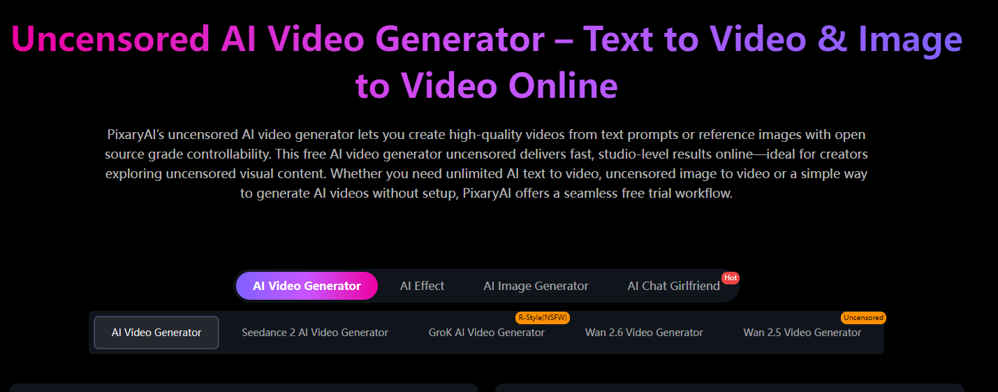 مولد فيديو AI غير خاضع للرقابة