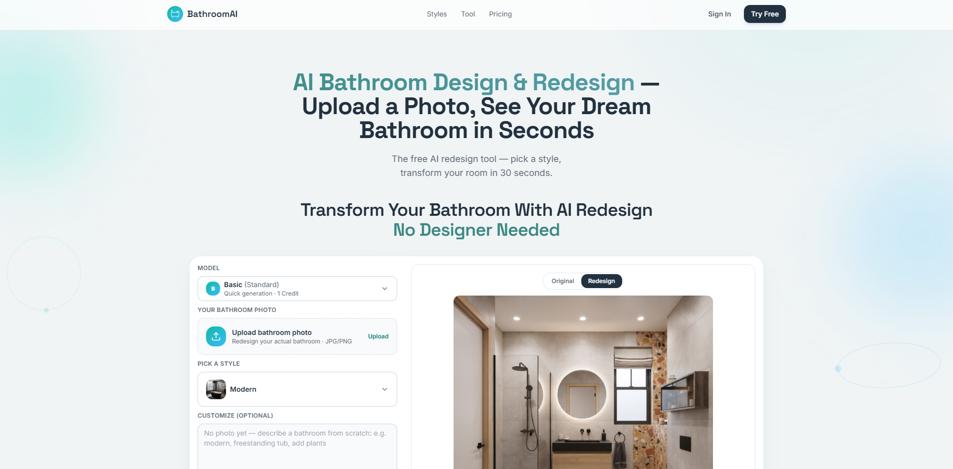 AI Bathroom Design