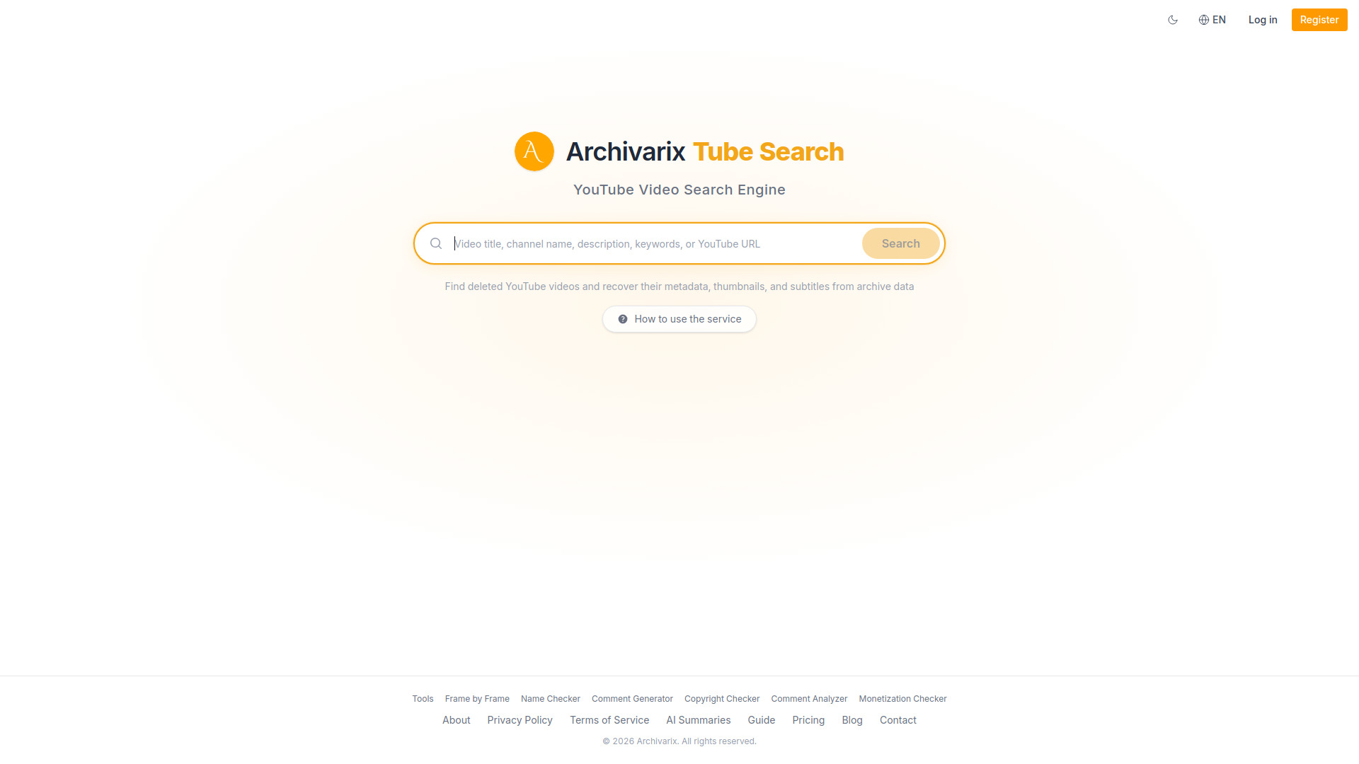 Recherche de tubes Archivarix