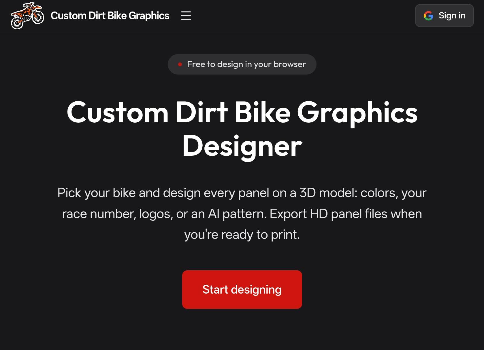 Custom Dirt Bike Graphics AI