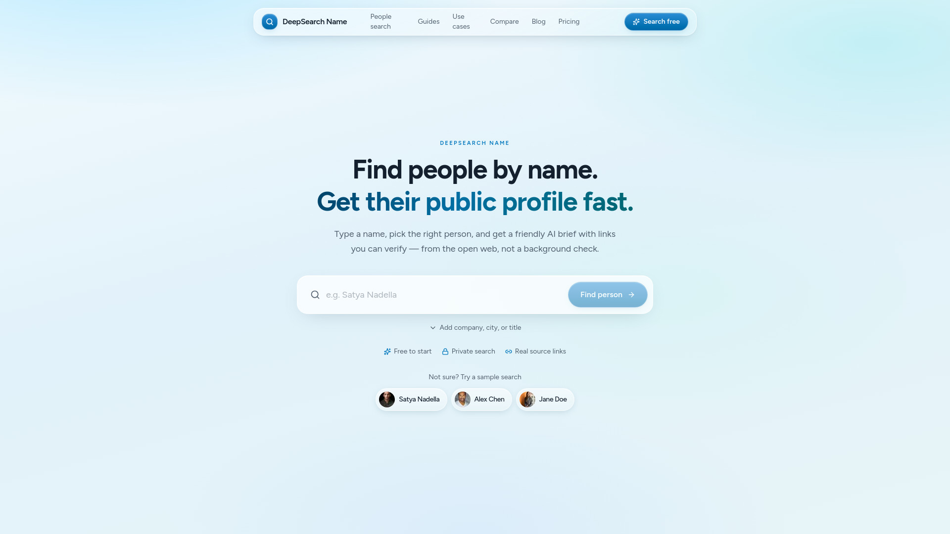 Deep Search Name