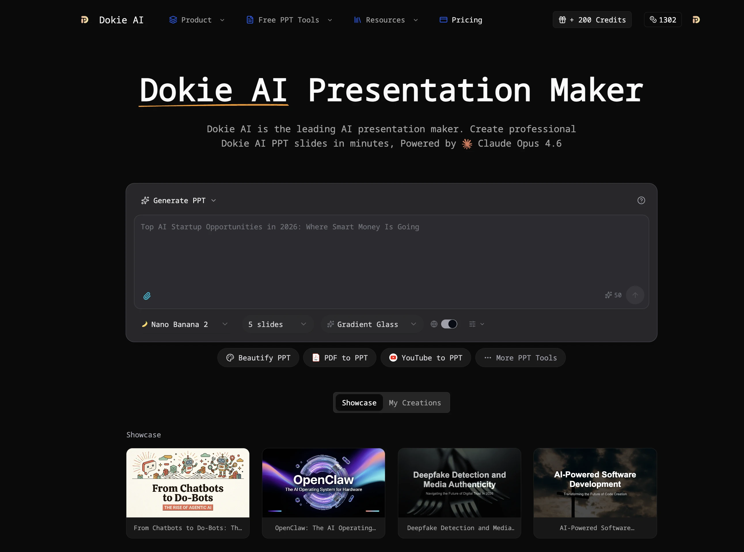 Criador de apresentações Dokie AI