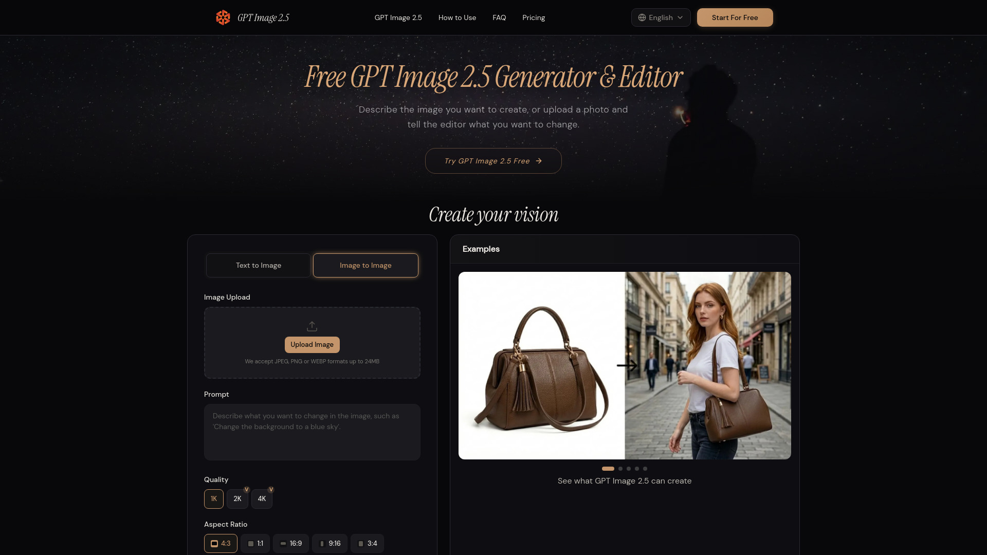 Free GPT Image 2.5 – AI Image Generator & Photo Editor