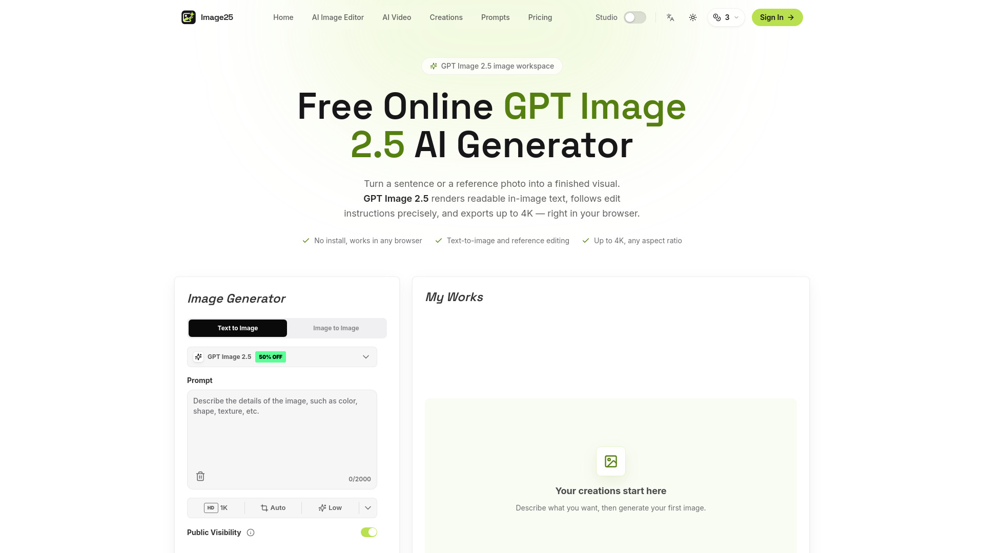 Free GPT Image 2.5 Generator Online