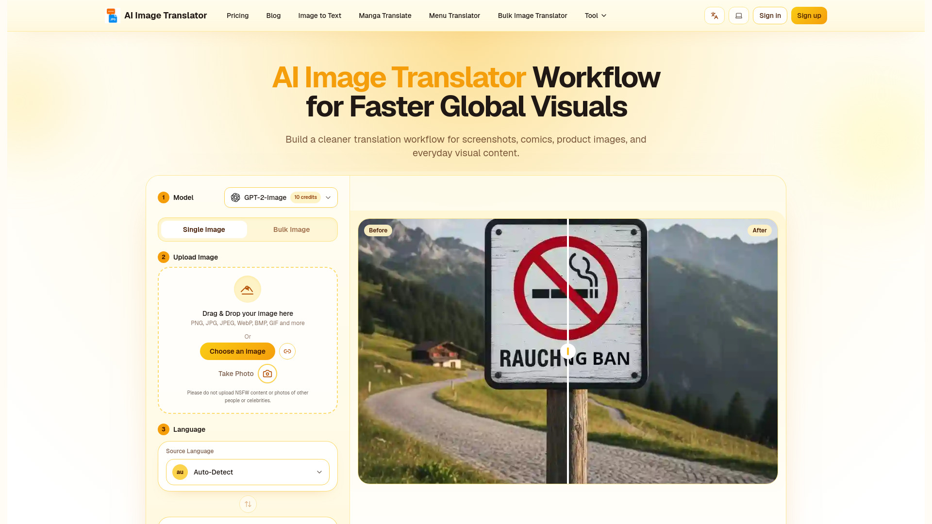 Global Scale Picture Text Translation