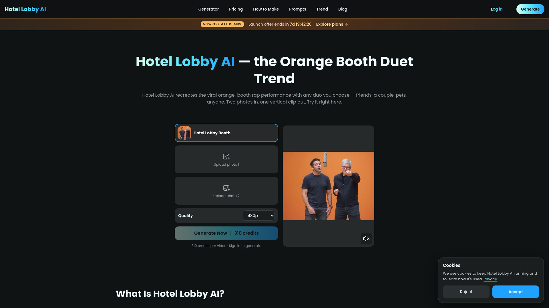 application ai pour le hall de l'hôtel