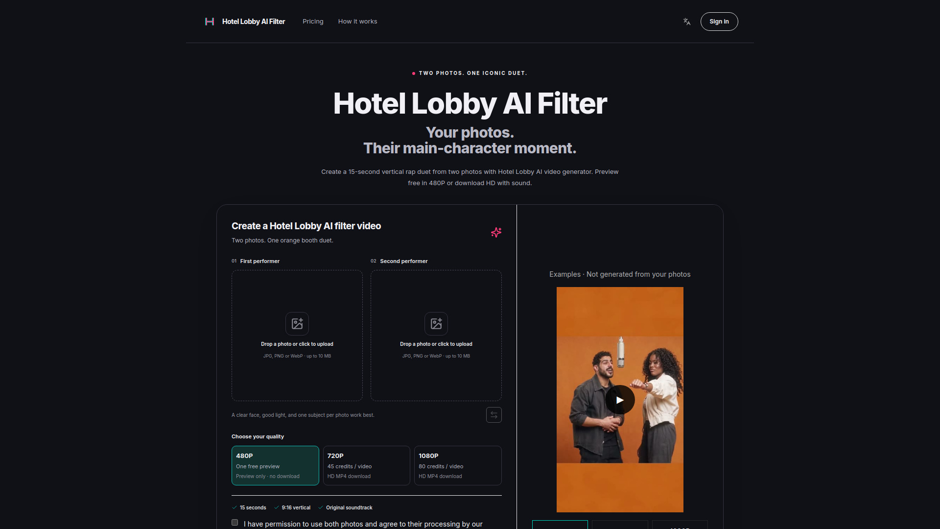 Filtre IA du hall d'hôtel