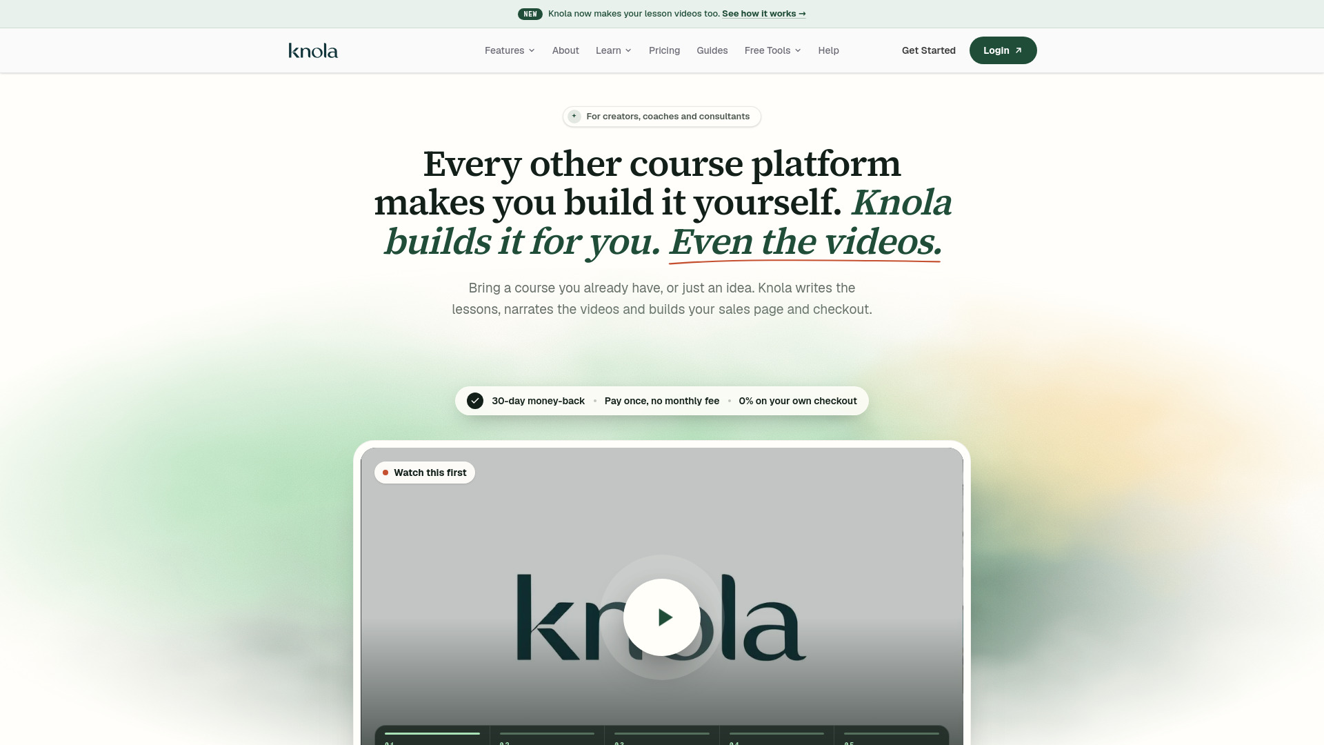 Knola: AI Course Creator & Hosting Platform