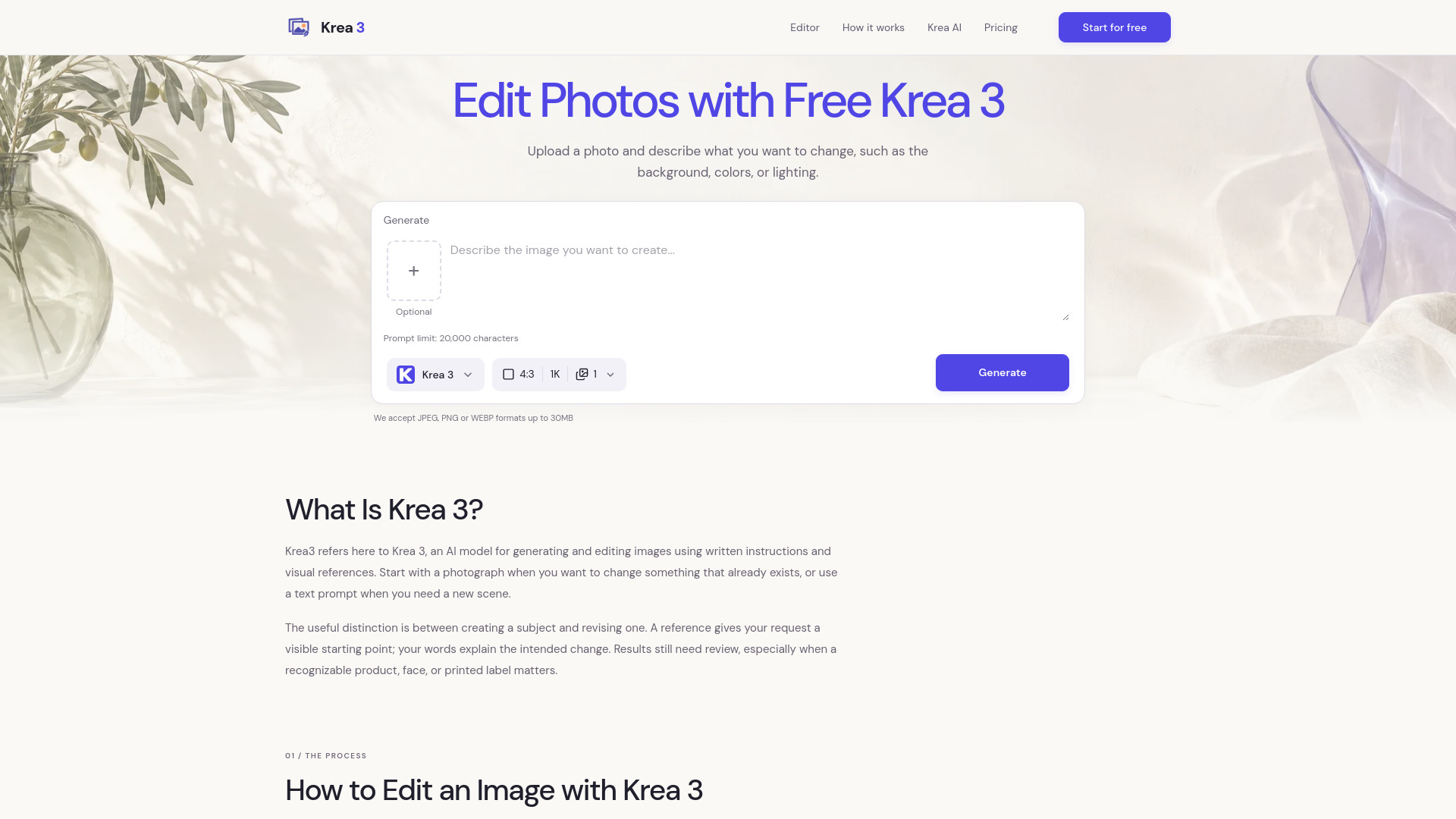 Krea 3 – Edite fotos e gere imagens com texto