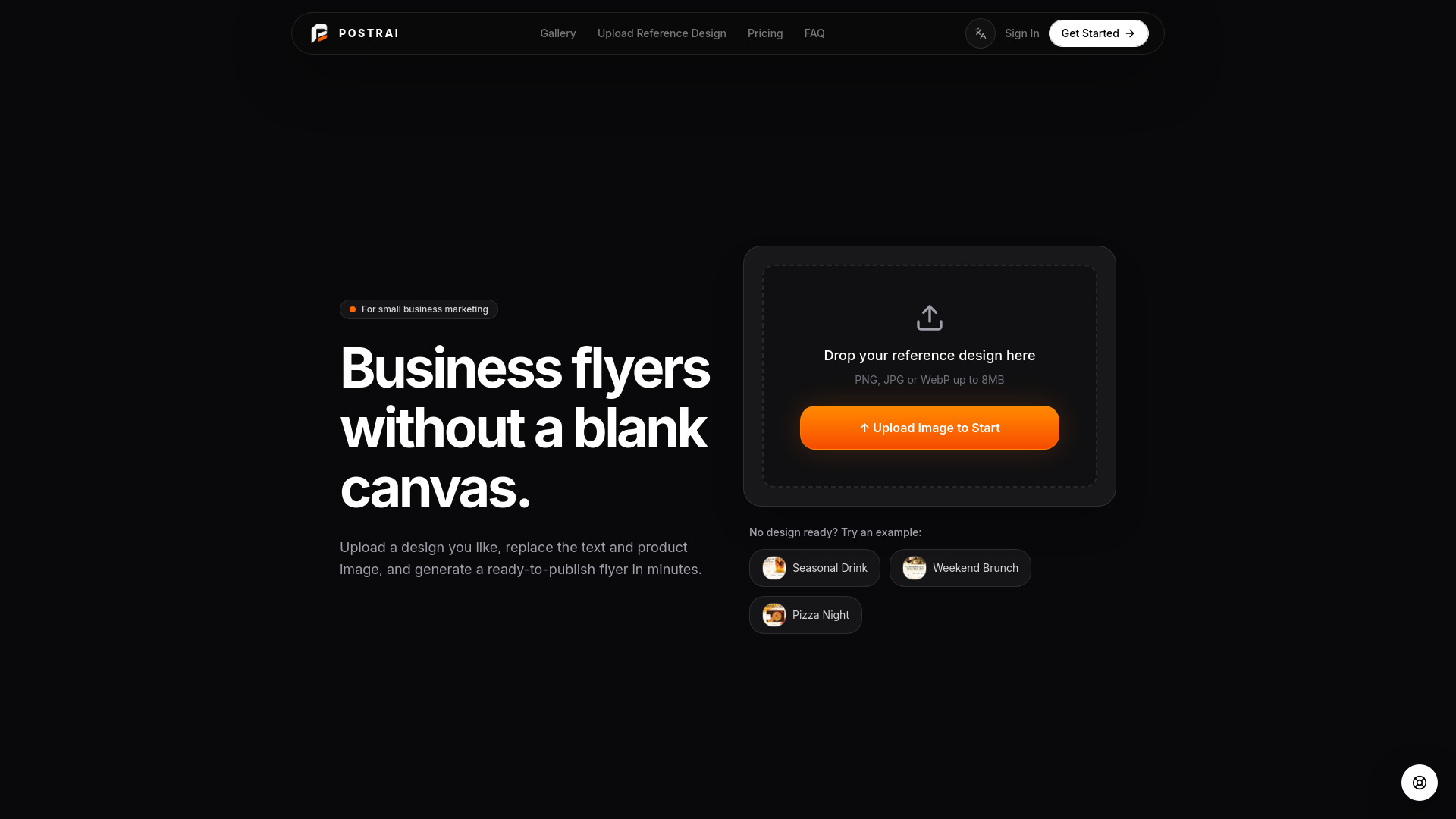 Postrai – AI Flyer Generator للشركات الصغيرة
