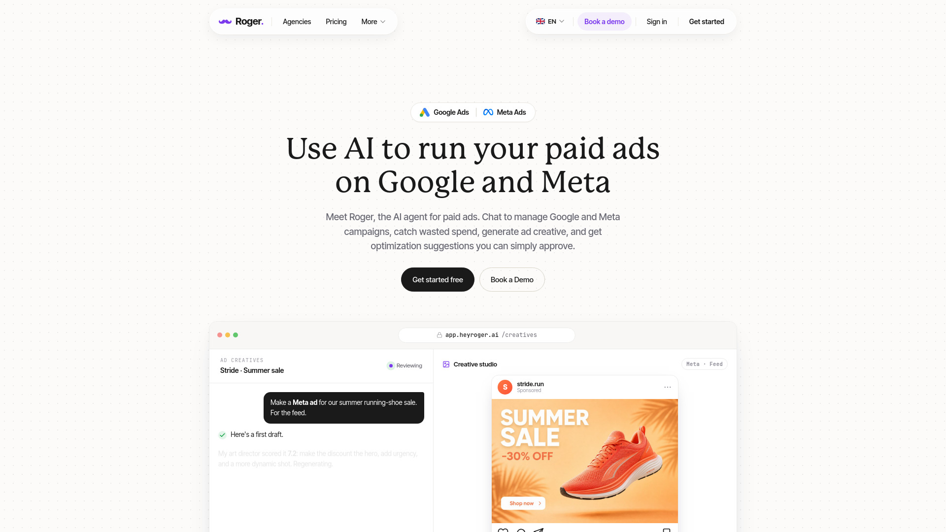 روجر • وكيل الذكاء الاصطناعي في إعلانات Google