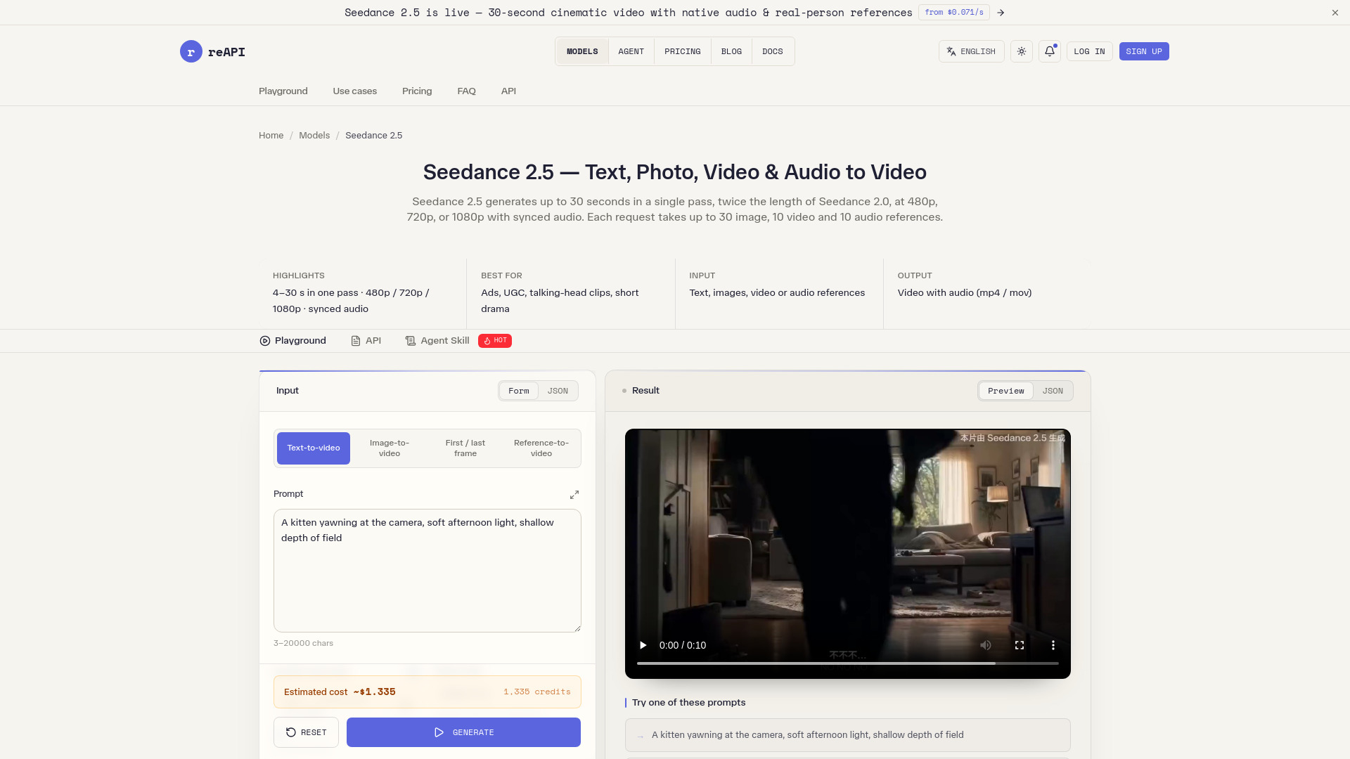 Seedance 2.5 — Text, Photo, Video & Audio to Video
