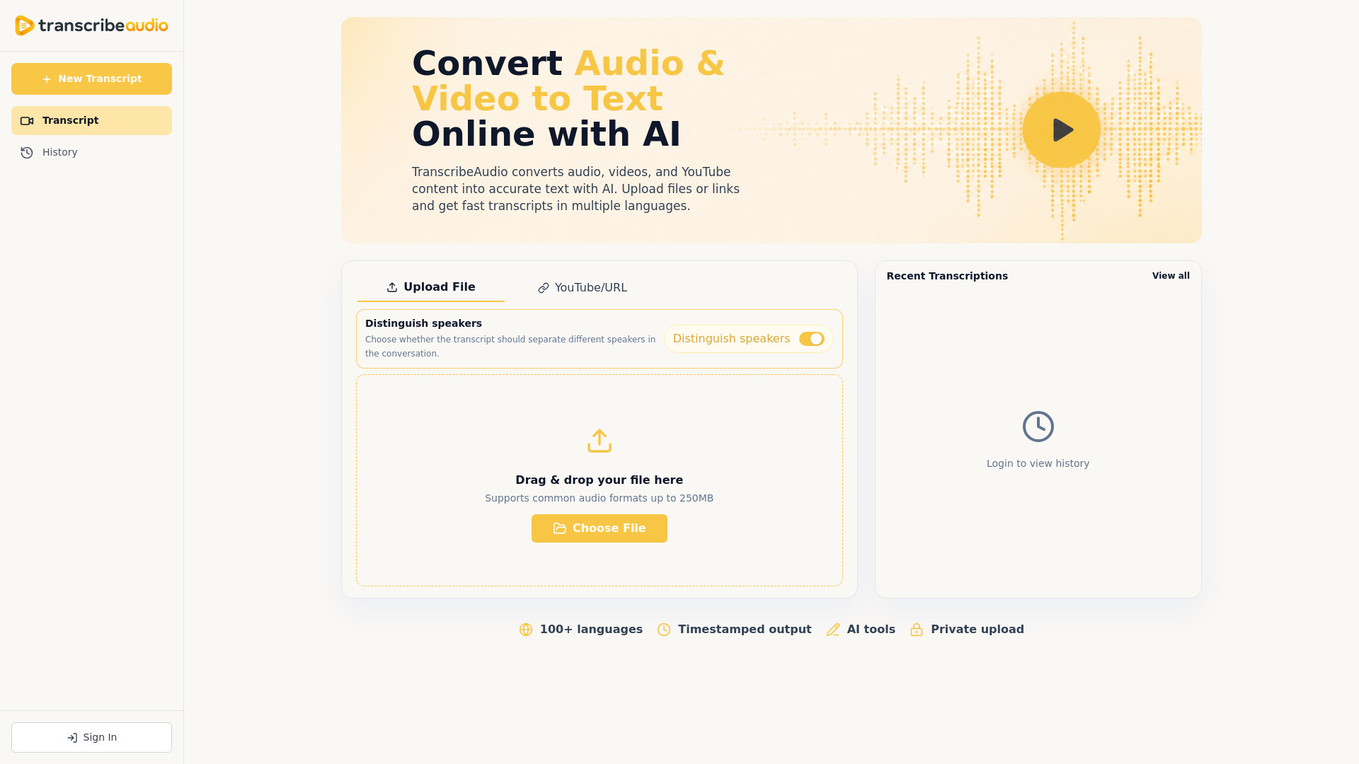 Transcrire l'audio