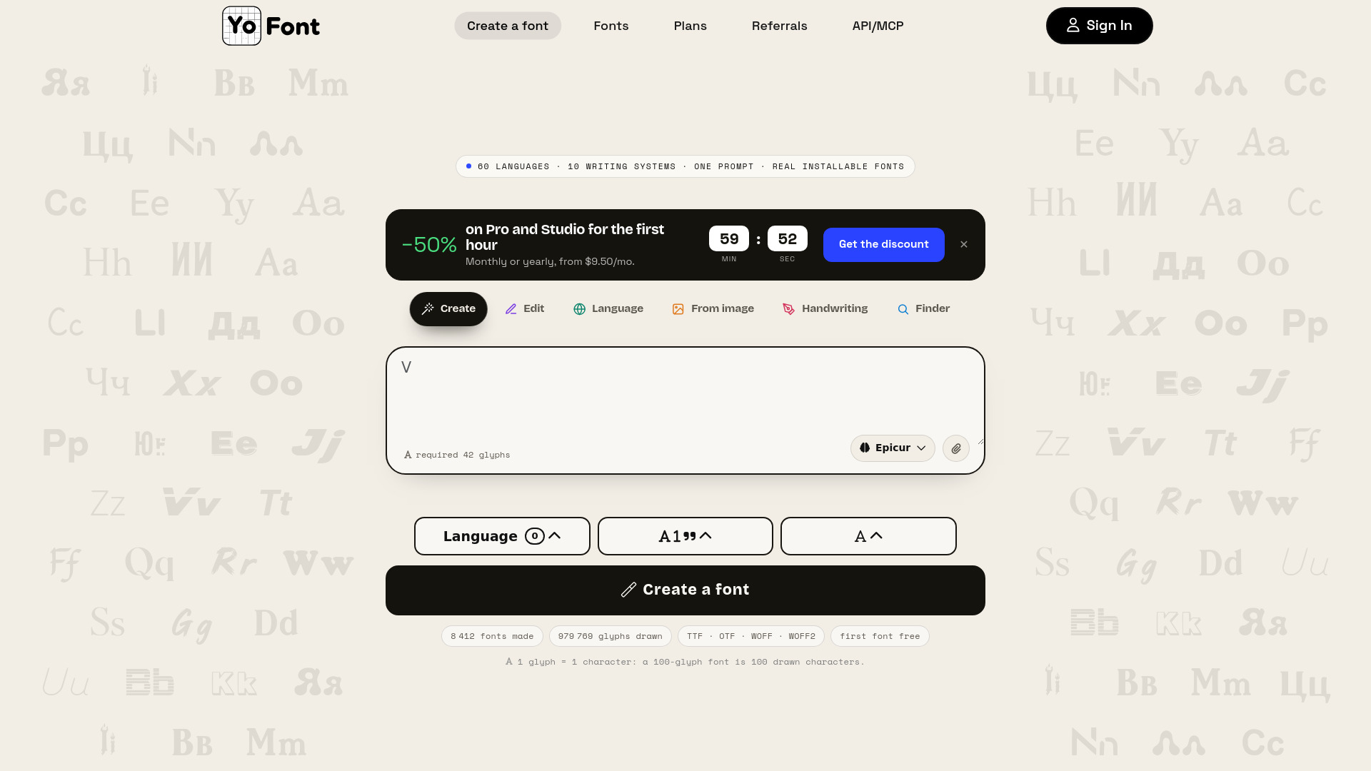 YoFont - AI Font Generator & Font Finder