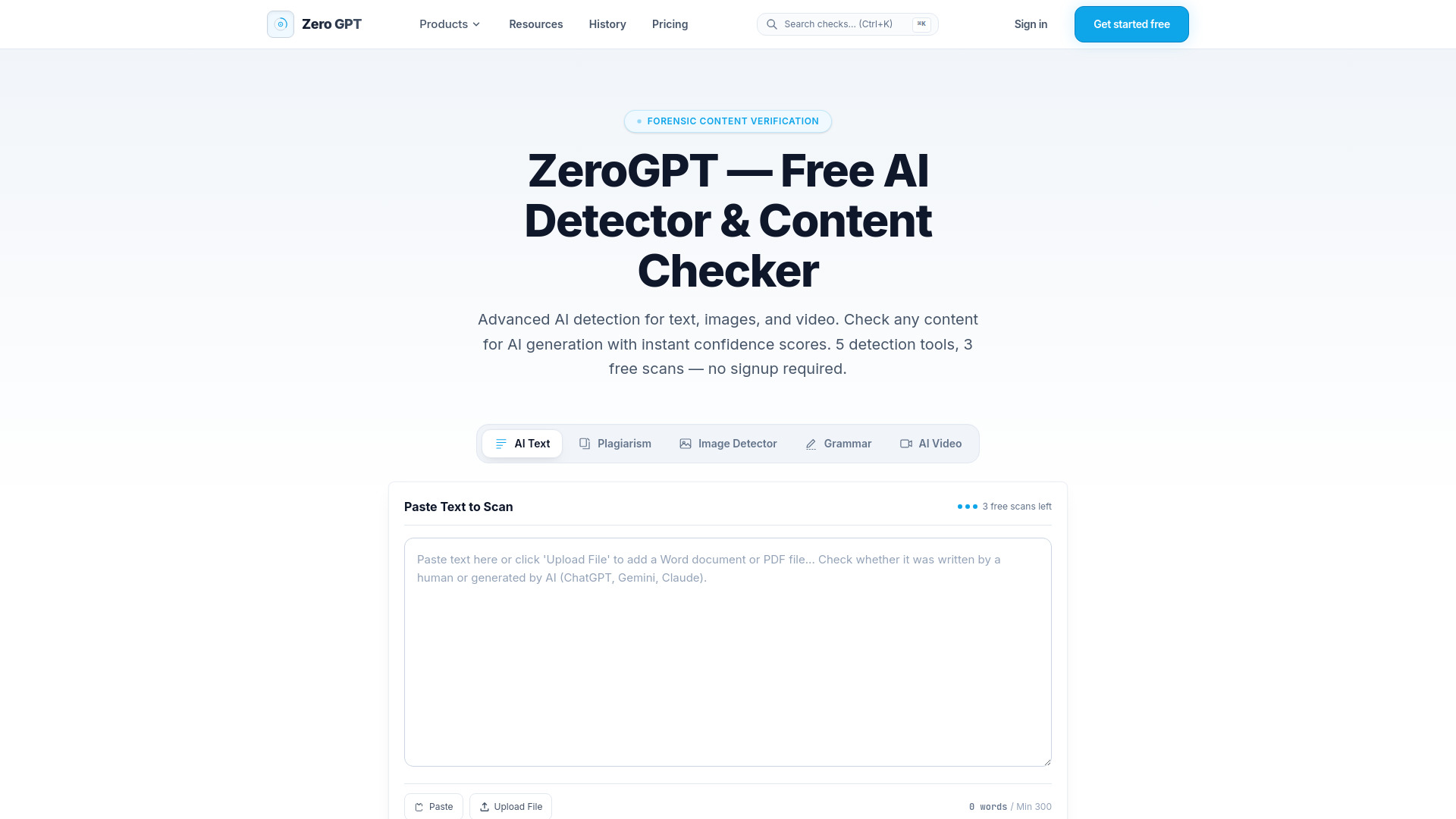 Zero GPT - AI Detector